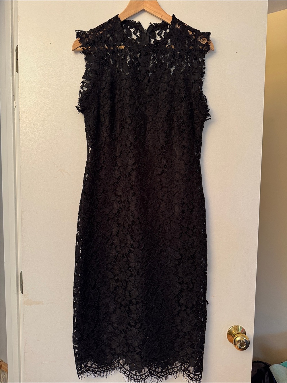 Enfocus Studio Black Lace Sleeveless Midi Dress